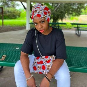 Ankara Head wrap and Clutch Matching Set